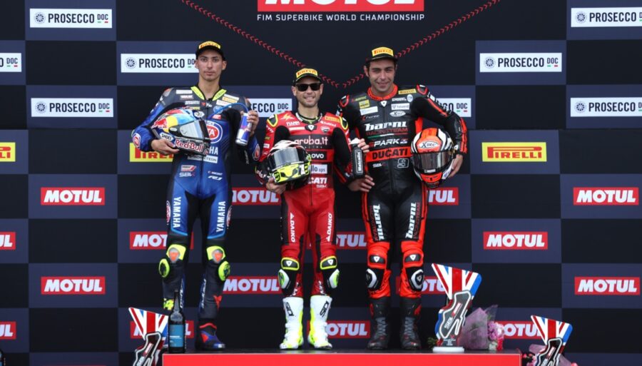 Sbk Donington, Danilo Petrucci celebrates first podium finish