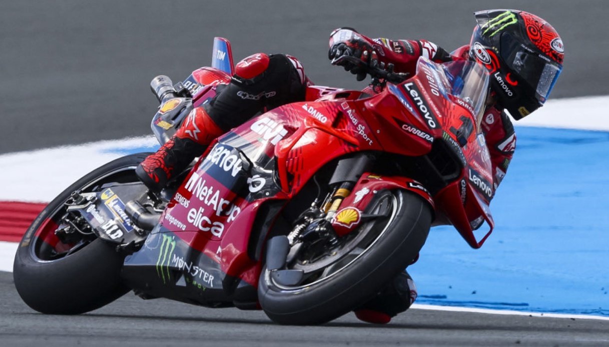 Pecco Bagnaia sets record in second free practice at Assen, Marc ...