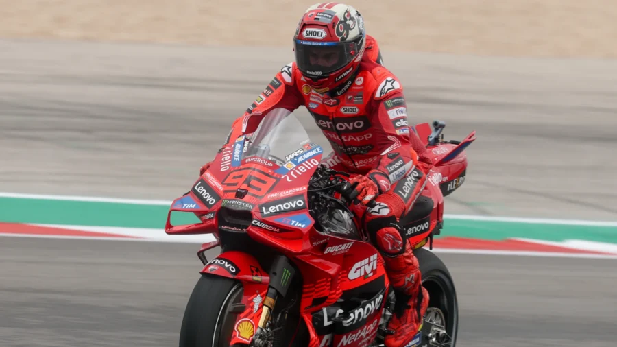 Marc Marquez takes pole again in Austin, Pecco Bagnaia on second row