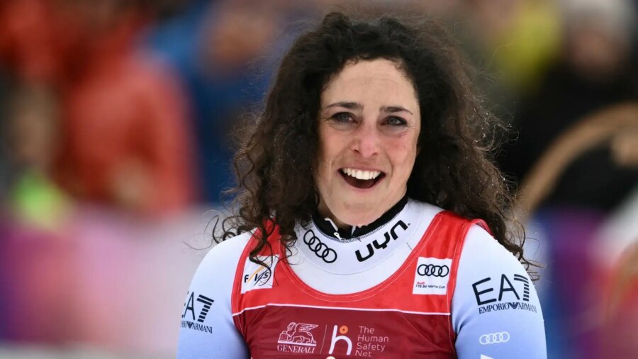 Federica Brignone is back on skis in Cervinia.