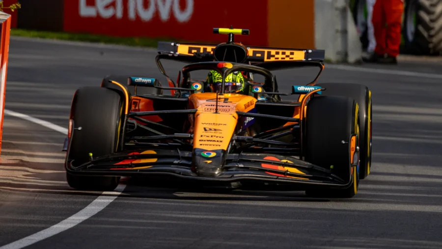 Lando Norris precedes Charles Leclerc’s Ferrari in final free practice in Canada
