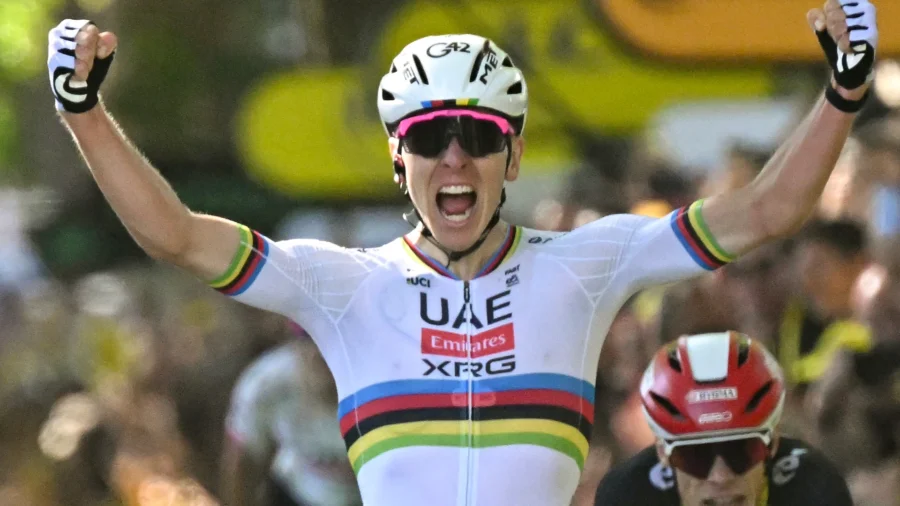 Tour: Tadej Pogacar reaches 100 in Rouen, Van der Poel stays in yellow by a whisker