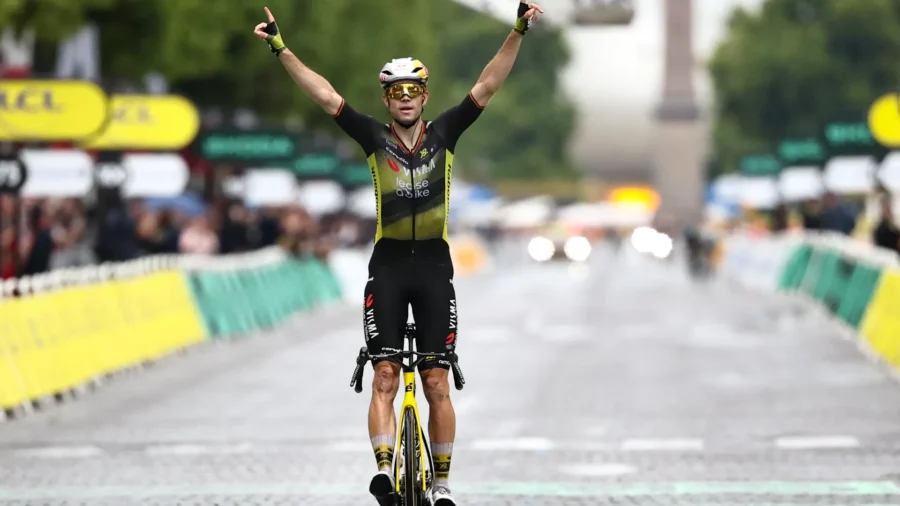 Wout Van Aert triumphs in Paris, pulling away from Tadej Pogacar to win his fourth Tour de France