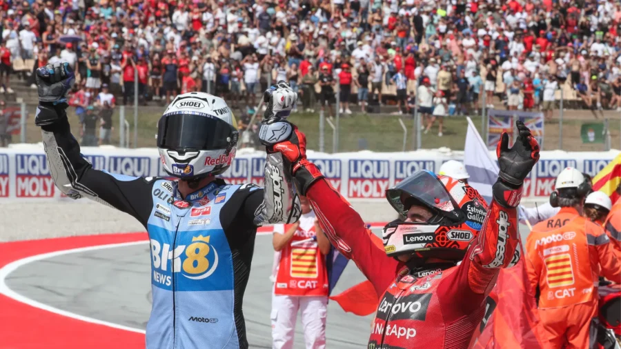 The joy of the Marquez brothers after their one-two at Montmeló
