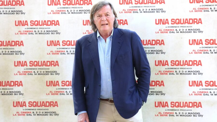 Adriano Panatta moves in a TV interview