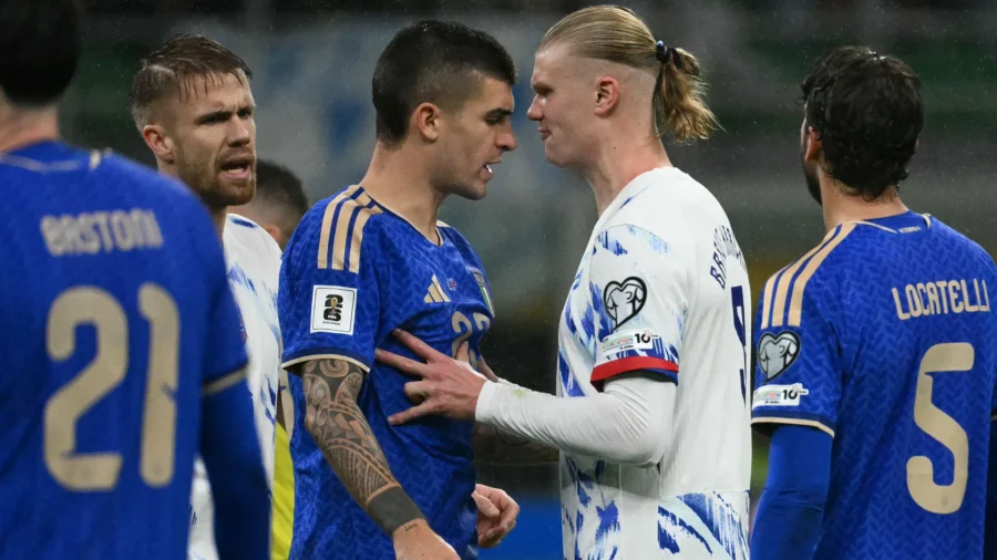 Erling Haaland sneers at Gianluca Mancini